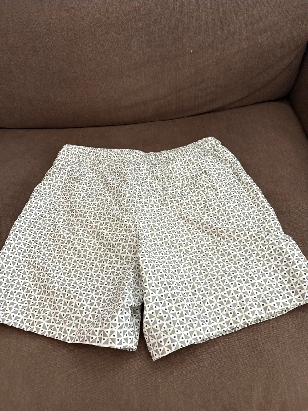 H&M White Geometric Print Men’s Swim Trunks